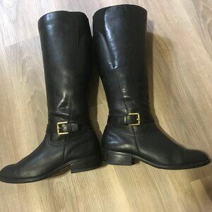 Ralph Lauren Ladies Black Leather Boots Size 6B